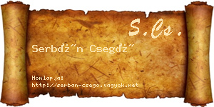 Serbán Csegő névjegykártya